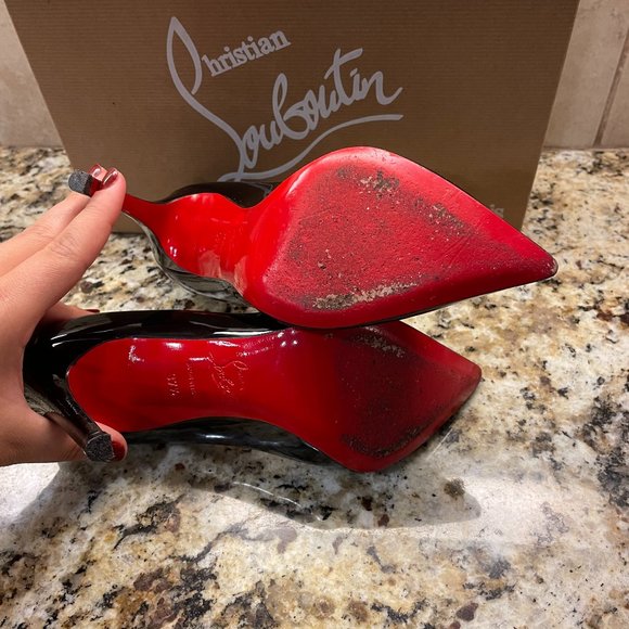 Christian Louboutin Glossy Black Heels with Red Soles - Picture 5 of 8